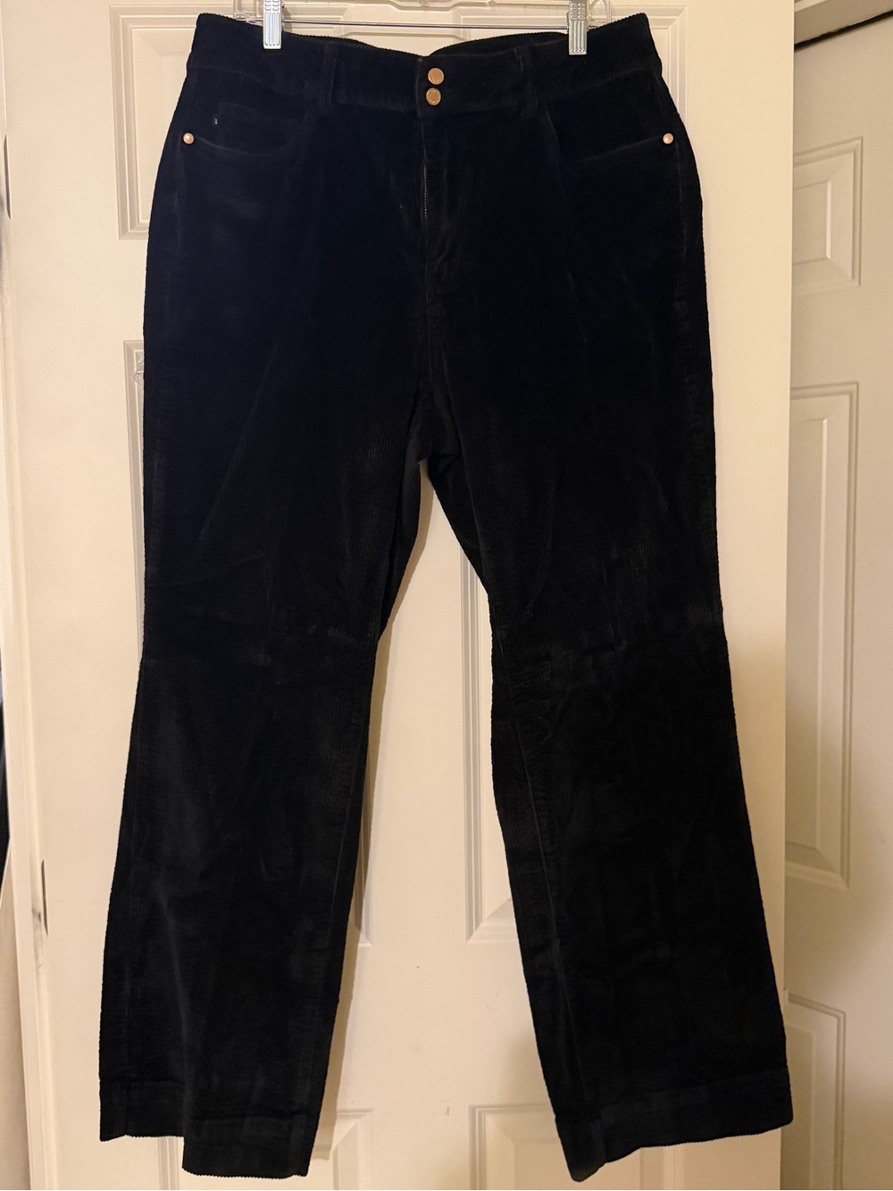 Judy Blue Women's Black Wide Leg Corduroy Pants